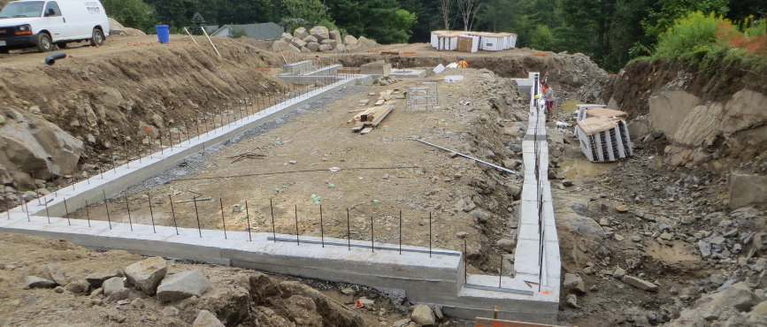 Footprint of a building under construction
