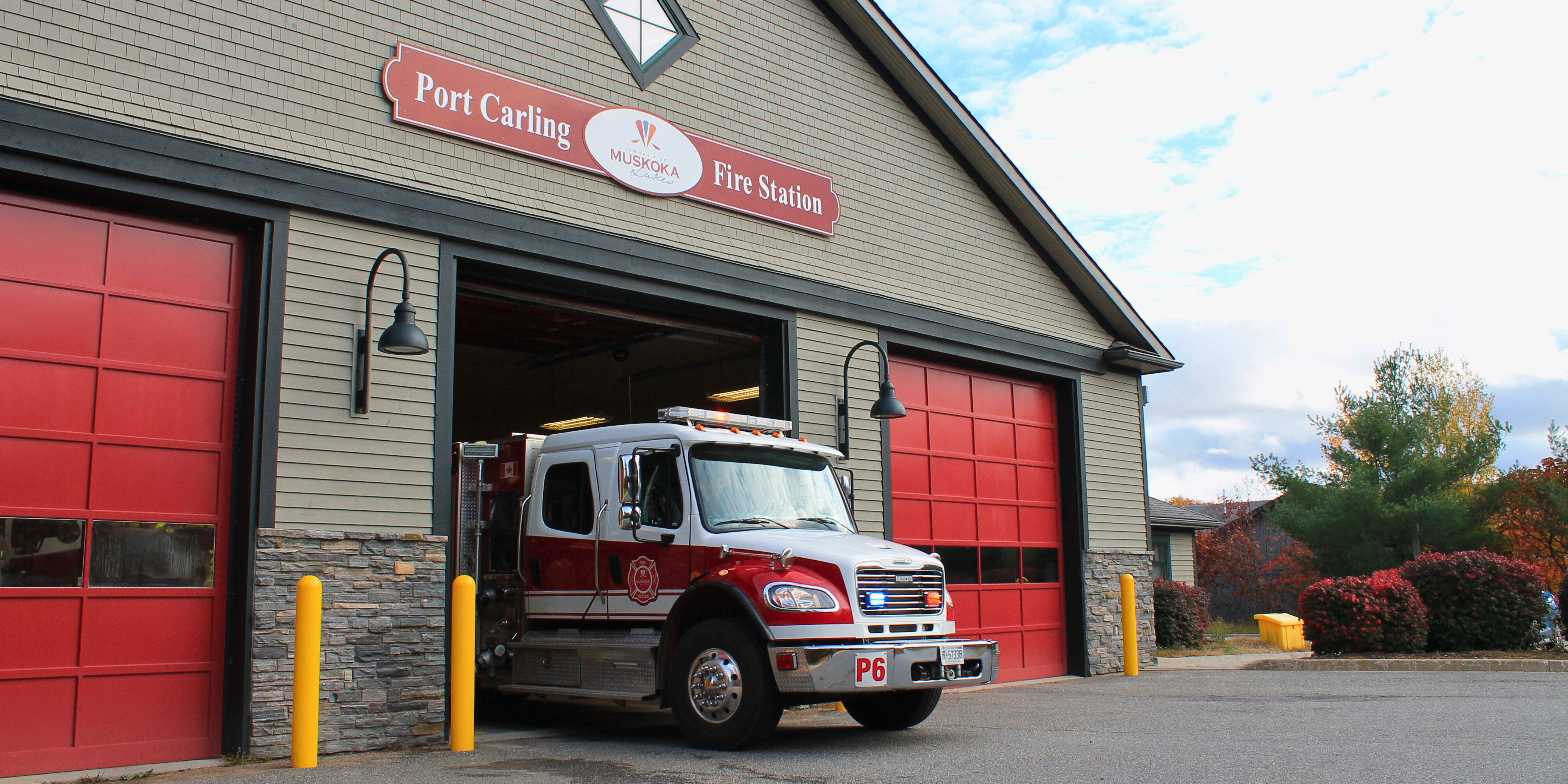 fire truck leaving port carling station