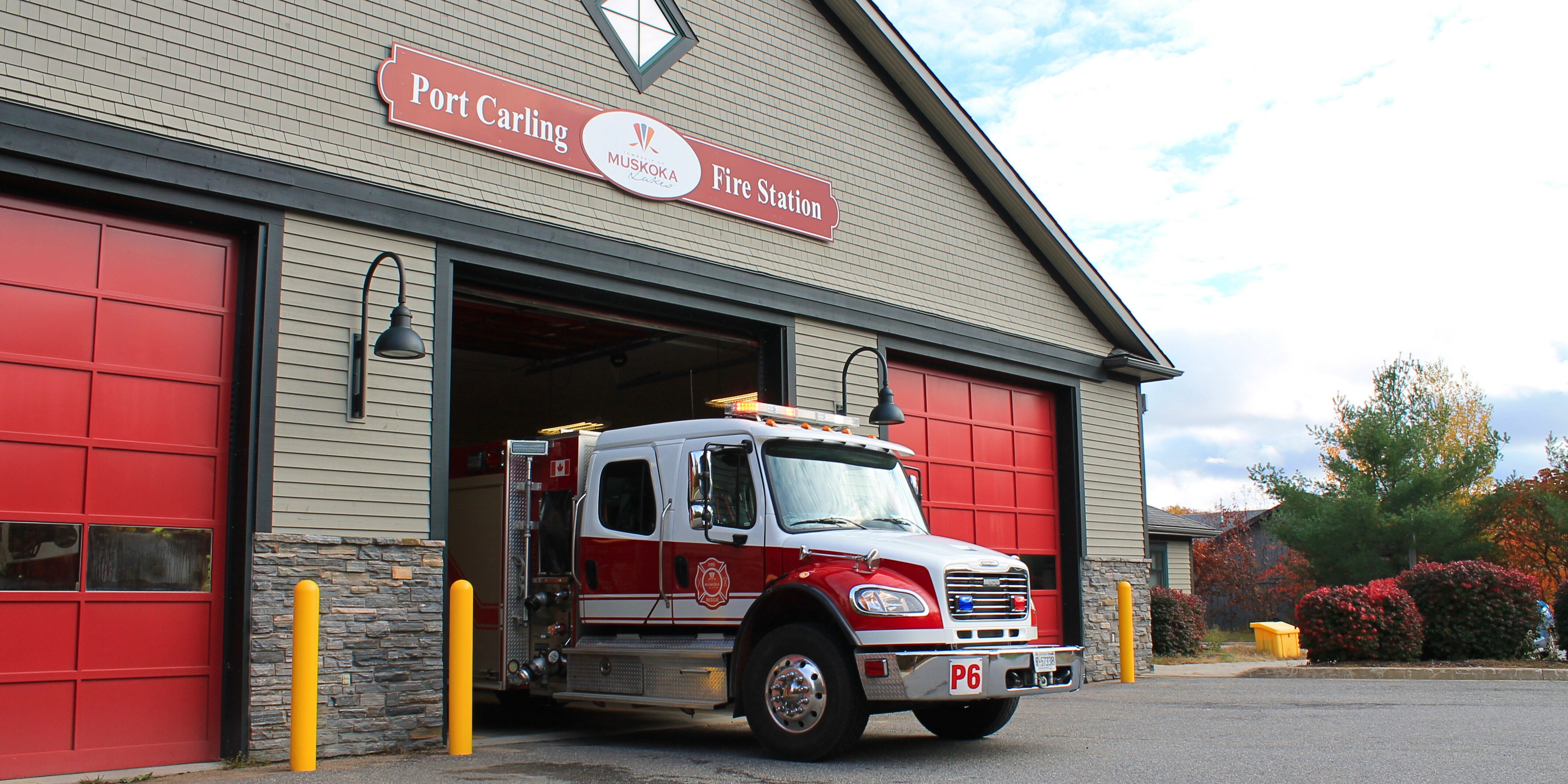 Fire Truck driving out of fire station